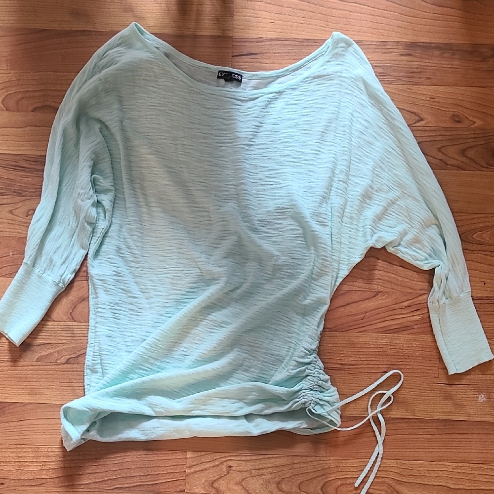 Express Women's Aqua Long Sleeve Top